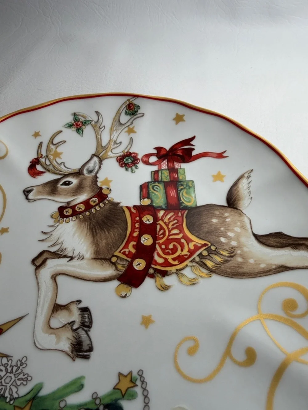 Williams Sonoma NEW Twas the Night Before Christmas Reindeer Salad Plate